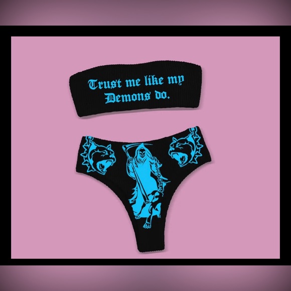 Lil Goth Two Piece Bathing Suit - Picture 1 of 3